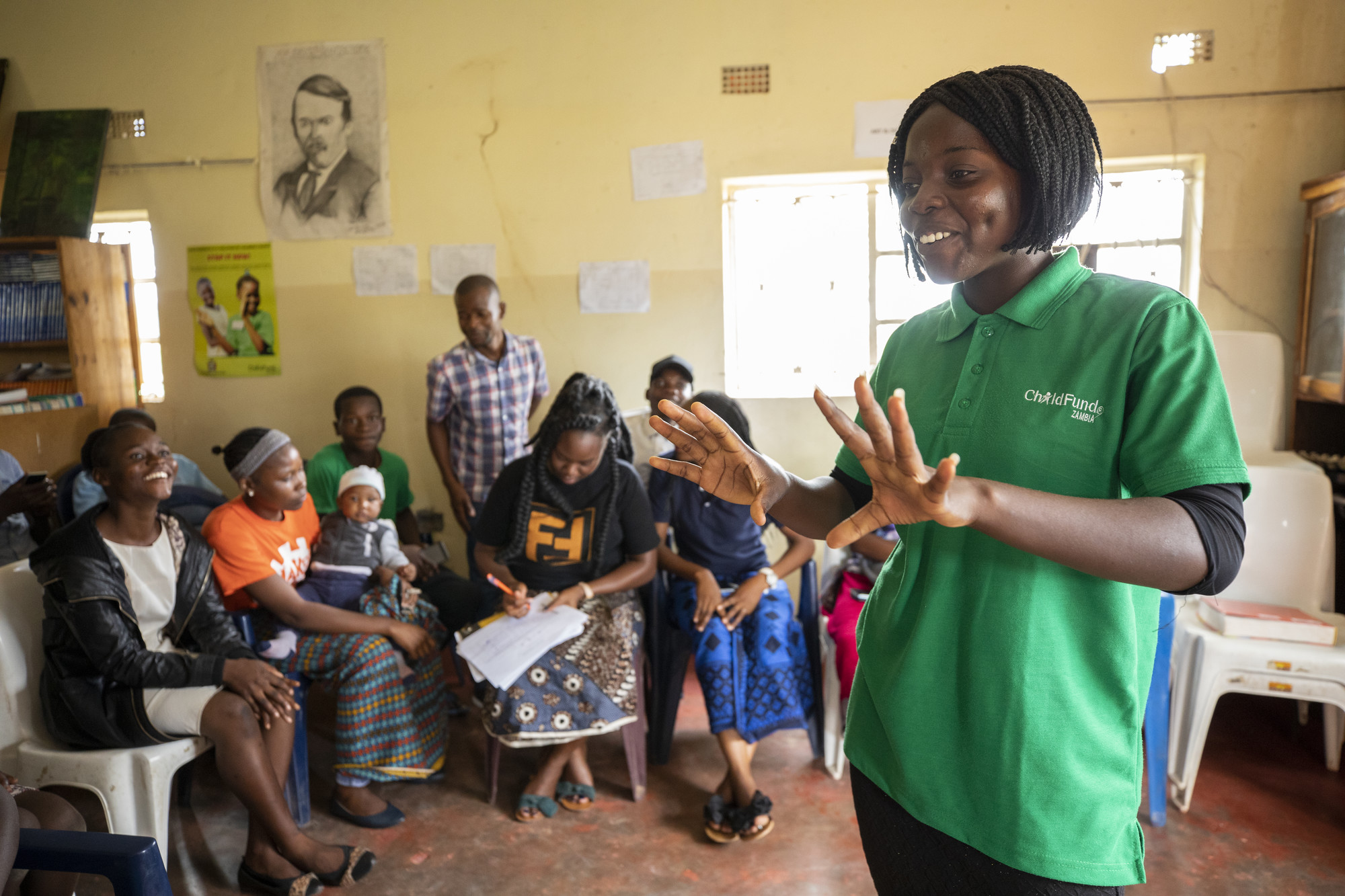 Peer Educator Albertina, a peer educator with ChildFund, talks to youth about the dangers of child marriage.