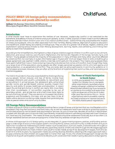 Whole Child Conflict Policy Brief