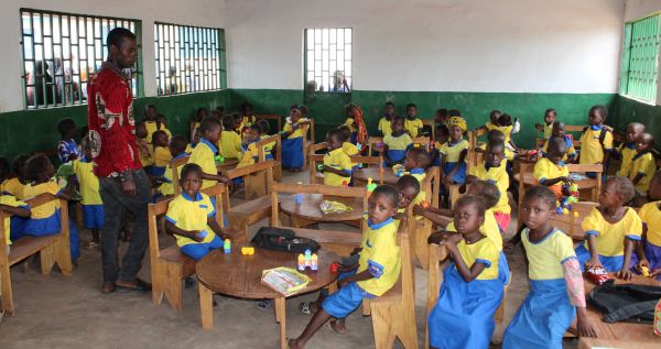 ECD Center Children learn at an ECD center built by ChildFund Guinea.